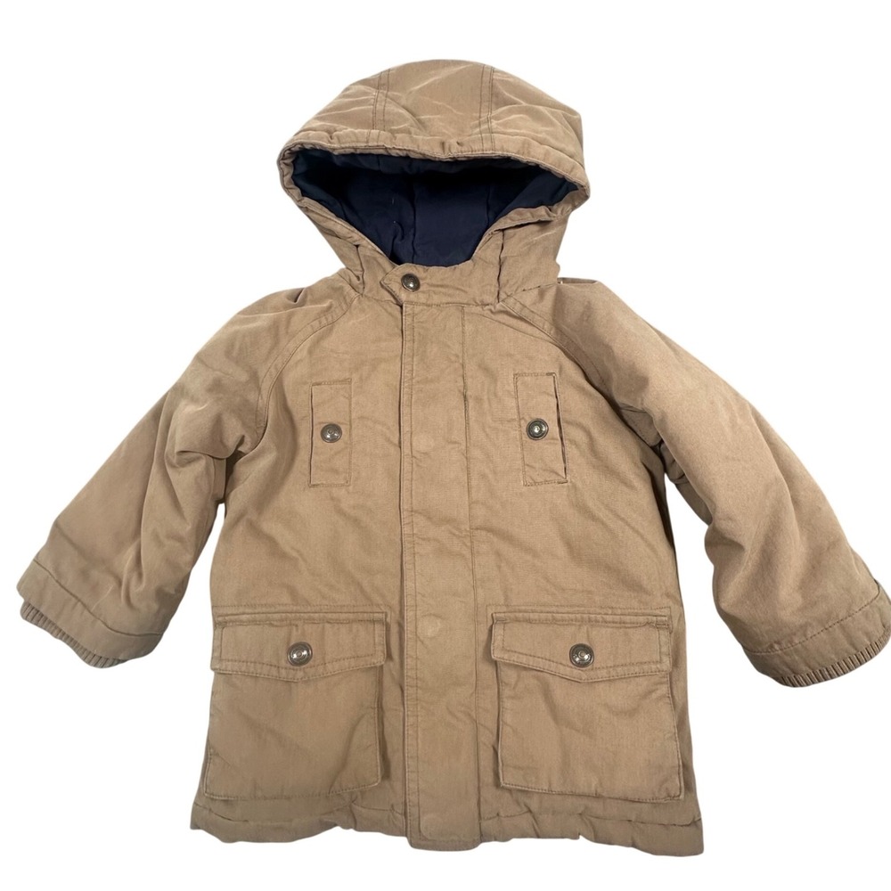 Jacadi Paris Kids Tan Hooded Parka Jacket 23M 18-24 Months‎